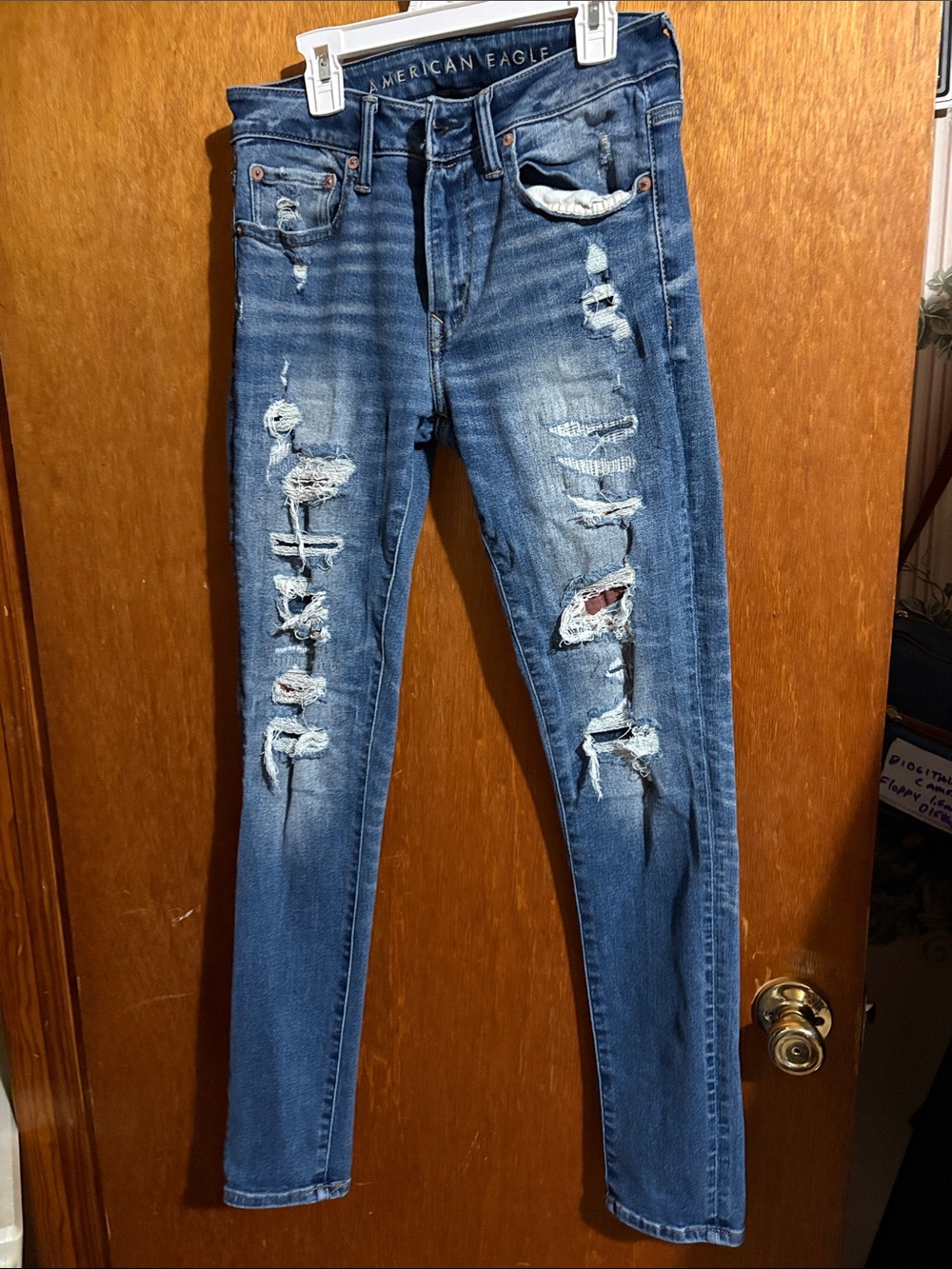 American Eagle Outfitters Ripped Dark Blue Skinny Jeans